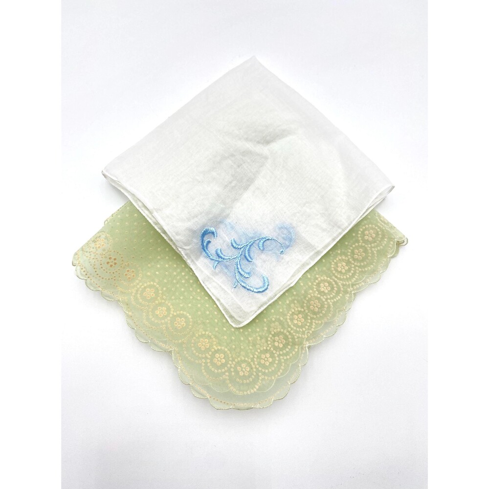 Vintage Floral Square Handkerchief 1940s-1960s, 14" Hankies, Fashion Accessories